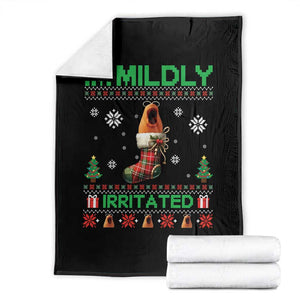 Mildly Irritated Marcus the Worm Meme Throw Blanket Funny Christmas Stocking Weirdcore TS02 Black Print Your Wear