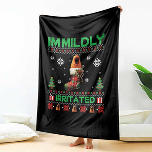Mildly Irritated Marcus the Worm Meme Throw Blanket Funny Christmas Stocking Weirdcore TS02 Print Your Wear