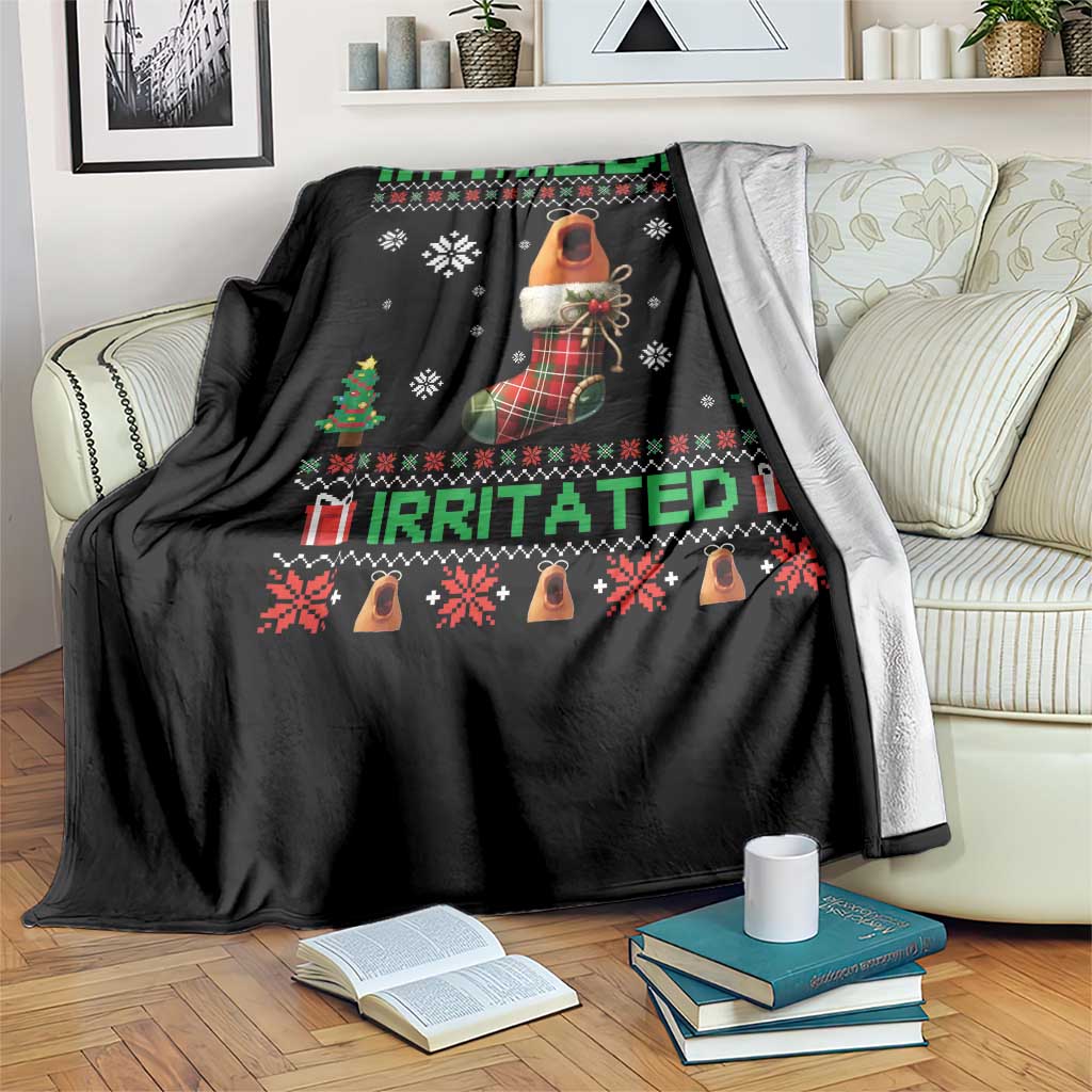 Mildly Irritated Marcus the Worm Meme Throw Blanket Funny Christmas Stocking Weirdcore TS02 Print Your Wear