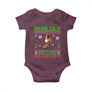 Mildly Irritated Marcus the Worm Meme Baby Onesie Funny Christmas Stocking Weirdcore TS02 Maroon Print Your Wear