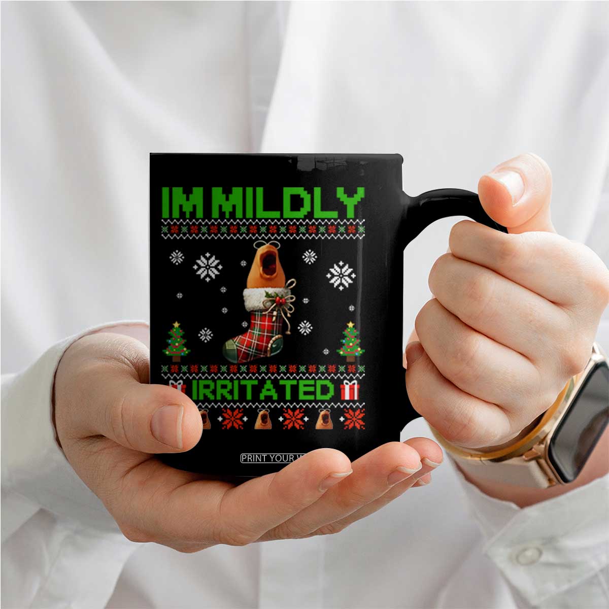 Mildly Irritated Marcus the Worm Meme Coffee Mug Funny Christmas Stocking Weirdcore TS02 Print Your Wear