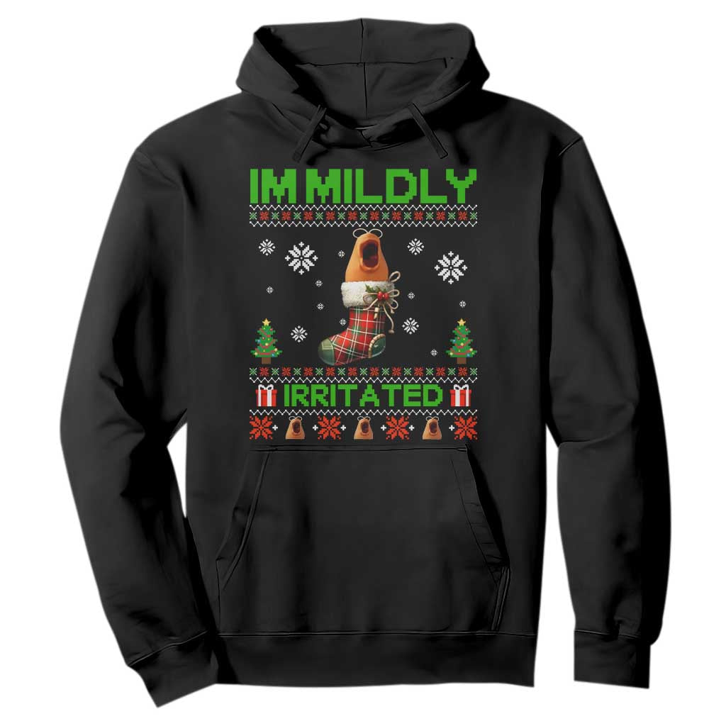 Mildly Irritated Marcus the Worm Meme Hoodie Funny Christmas Stocking Weirdcore TS02 Black Print Your Wear