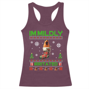Mildly Irritated Marcus the Worm Meme Racerback Tank Top Funny Christmas Stocking Weirdcore TS02 Maroon Print Your Wear