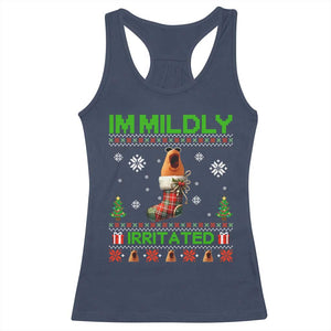 Mildly Irritated Marcus the Worm Meme Racerback Tank Top Funny Christmas Stocking Weirdcore TS02 Navy Print Your Wear