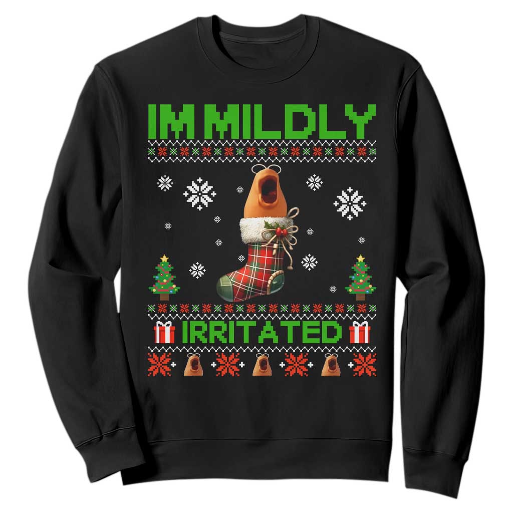 Mildly Irritated Marcus the Worm Meme Sweatshirt Funny Christmas Stocking Weirdcore TS02 Black Print Your Wear