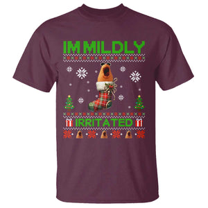 Mildly Irritated Marcus the Worm Meme T Shirt Funny Christmas Stocking Weirdcore TS02 Maroon Print Your Wear