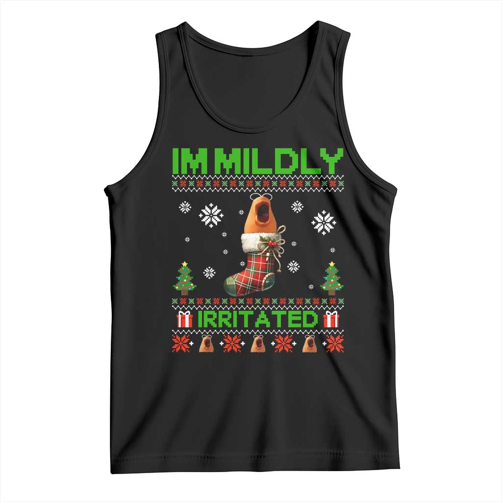 Mildly Irritated Marcus the Worm Meme Tank Top Funny Christmas Stocking Weirdcore TS02 Black Print Your Wear