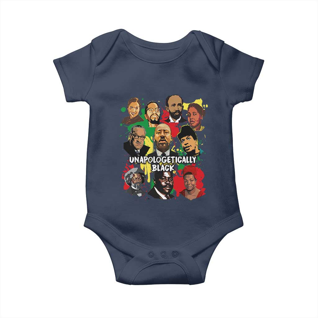 Civil Rights Leaders Baby Onesie Unapologetically Dope Black Inspiration TS02 Navy Print Your Wear