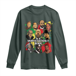 Civil Rights Leaders Long Sleeve Shirt Unapologetically Dope Black Inspiration TS02 Dark Forest Green Print Your Wear