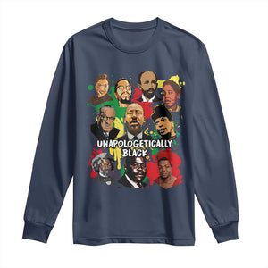 Civil Rights Leaders Long Sleeve Shirt Unapologetically Dope Black Inspiration TS02 Navy Print Your Wear