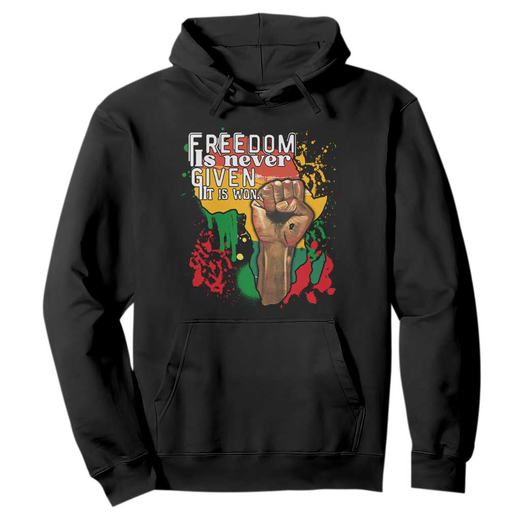 Black History Month Hoodie Freedom Is Never Given It Is Won Equal Rights TS02 Black Printyourwear