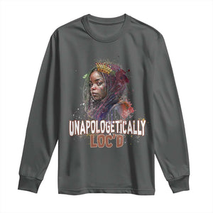 Black Locs Girl Long Sleeve Shirt Unapologetically Locd Hair Melanin Queen TS02 Dark Heather Print Your Wear