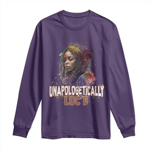 Black Locs Girl Long Sleeve Shirt Unapologetically Locd Hair Melanin Queen TS02 Purple Print Your Wear