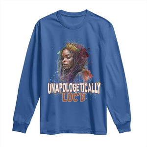 Black Locs Girl Long Sleeve Shirt Unapologetically Locd Hair Melanin Queen TS02 Royal Blue Print Your Wear