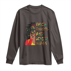 Black Locs Girl Long Sleeve Shirt Thick Thighs And Locd Vibes African Melanin Women TS02 Dark Chocolate Print Your Wear