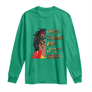 Black Locs Girl Long Sleeve Shirt Thick Thighs And Locd Vibes African Melanin Women TS02 Irish Green Print Your Wear