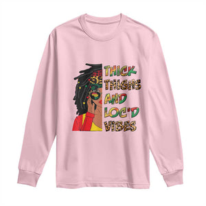 Black Locs Girl Long Sleeve Shirt Thick Thighs And Locd Vibes African Melanin Women TS02 Light Pink Print Your Wear