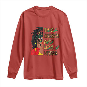 Black Locs Girl Long Sleeve Shirt Thick Thighs And Locd Vibes African Melanin Women TS02 Red Print Your Wear