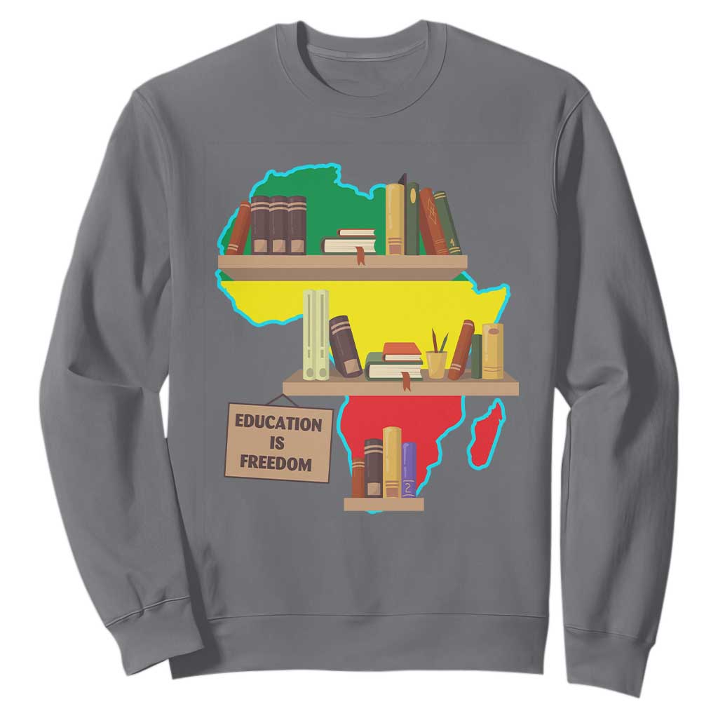 Black History Month Sweatshirt Educate Teach Black History Educated African American Pride TS02 Charcoal Printyourwear