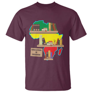 Black History Month T Shirt Educate Teach Black History Educated African American Pride TS02 Maroon Printyourwear