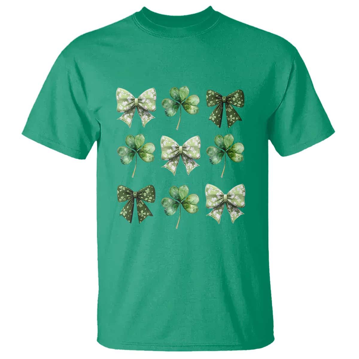 St Patricks Day Coquette Bow T Shirt Lucky Shamrock Aesthetic TS02 Irish Green Print Your Wear