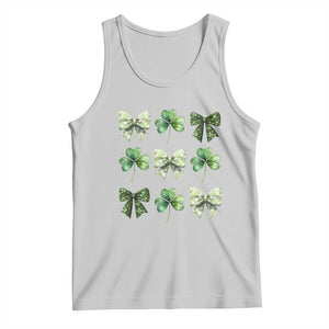 St Patricks Day Coquette Bow Tank Top Lucky Shamrock Aesthetic TS02 Ash Print Your Wear