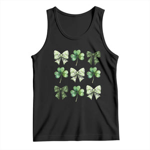 St Patricks Day Coquette Bow Tank Top Lucky Shamrock Aesthetic TS02 Black Print Your Wear