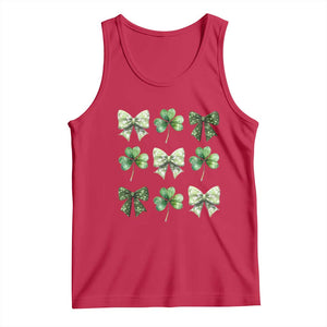 St Patricks Day Coquette Bow Tank Top Lucky Shamrock Aesthetic TS02 Red Print Your Wear