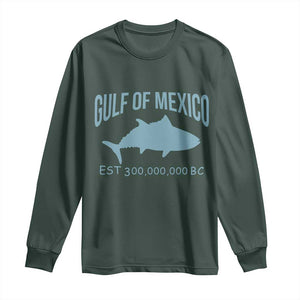 Gulf of Mexico Long Sleeve Shirt Est 300,000,000 BC Funny Tuna TS02 Dark Forest Green Print Your Wear