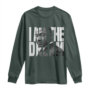 Martin Luther King MLK Day Long Sleeve Shirt I Am The Dream Black King Power Black History Month TS02 Dark Forest Green Print Your Wear