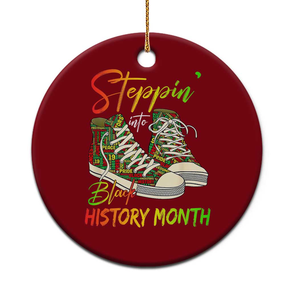 Stepping Into Black History Month Ceramic Ornament Sneakers TS02 1pc Red Print Your Wear