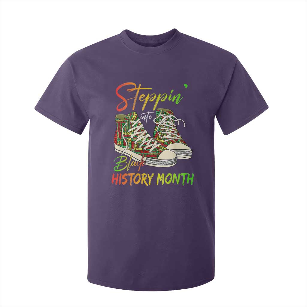 Stepping Into Black History Month T Shirt For Kid Sneakers TS02 Purple Print Your Wear