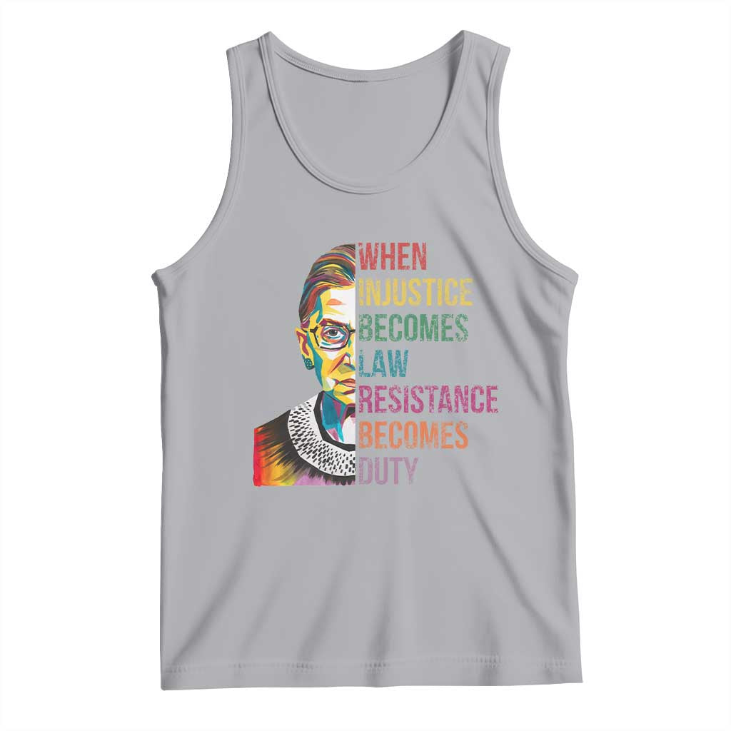 RBG Quote Tank Top When Injustice Becomes Law Resistance Becomes Duty TS02 Athletic Heather Print Your Wear