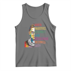 RBG Quote Tank Top When Injustice Becomes Law Resistance Becomes Duty TS02 Black Heather Print Your Wear