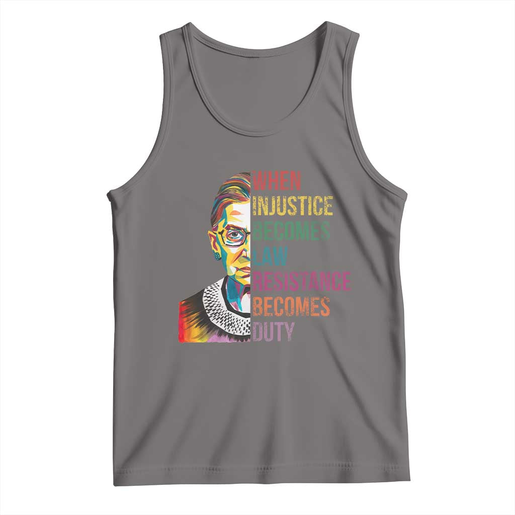 RBG Quote Tank Top When Injustice Becomes Law Resistance Becomes Duty TS02 Deep Heather Print Your Wear