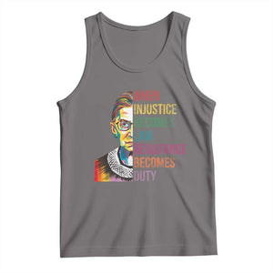 RBG Quote Tank Top When Injustice Becomes Law Resistance Becomes Duty TS02 Deep Heather Print Your Wear