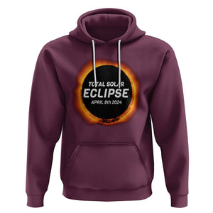 Total Solar Eclipse Hoodie America Totality April 8th 2024 TS02 Maroon Printyourwear