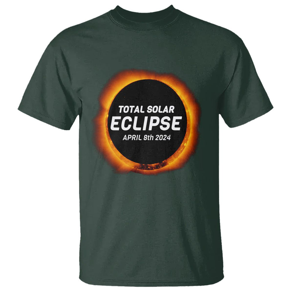 Total Solar Eclipse T Shirt America Totality April 8th 2024 TS02 Dark Forest Green Printyourwear