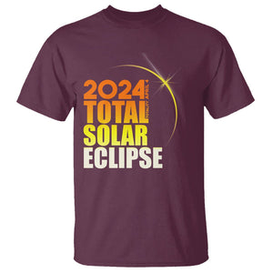 Total Solar Eclipse T Shirt America Totality April 8 2024 TS02 Maroon Printyourwear