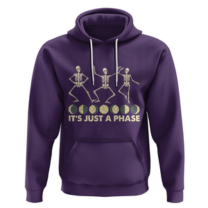 Dancing Skeleton Hoodie It's Just A Phase Moon Celestial Cycle Phases Of The Moon Astronomy TS02 Purple Printyourwear