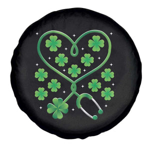 Funny Nurse St Patricks Day Spare Tire Cover Nursing Stethoscope Green Clover Shamrock TS02 Print Your Wear