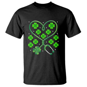 Funny Nurse St Patricks Day T Shirt Nursing Stethoscope Green Clover Shamrock TS02 Black Print Your Wear