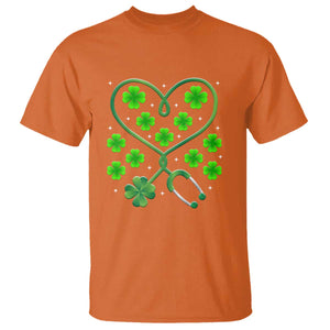 Funny Nurse St Patricks Day T Shirt Nursing Stethoscope Green Clover Shamrock TS02 Orange Print Your Wear