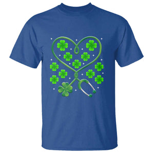 Funny Nurse St Patricks Day T Shirt Nursing Stethoscope Green Clover Shamrock TS02 Royal Blue Print Your Wear