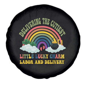 Funny Labor and Delivery St Patricks Day Spare Tire Cover Delivering The Cutiest Little Lucky Charm TS02 Print Your Wear