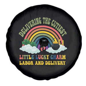 Funny Labor and Delivery St Patricks Day Spare Tire Cover Delivering The Cutiest Little Lucky Charm TS02 Print Your Wear