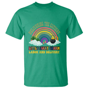 Funny Labor and Delivery St Patricks Day T Shirt Delivering The Cutiest Little Lucky Charm TS02 Irish Green Print Your Wear