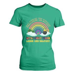 Funny Labor and Delivery St Patricks Day T Shirt For Women Delivering The Cutiest Little Lucky Charm TS02 Irish Green Print Your Wear