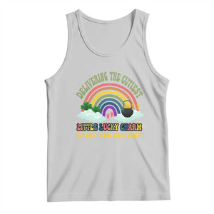 Funny Labor and Delivery St Patricks Day Tank Top Delivering The Cutiest Little Lucky Charm TS02 Ash Print Your Wear