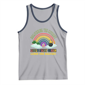 Funny Labor and Delivery St Patricks Day Tank Top Delivering The Cutiest Little Lucky Charm TS02 Athletic Heather Navy Print Your Wear